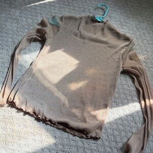Maurices Shimmering Brown Long Sleeve Top